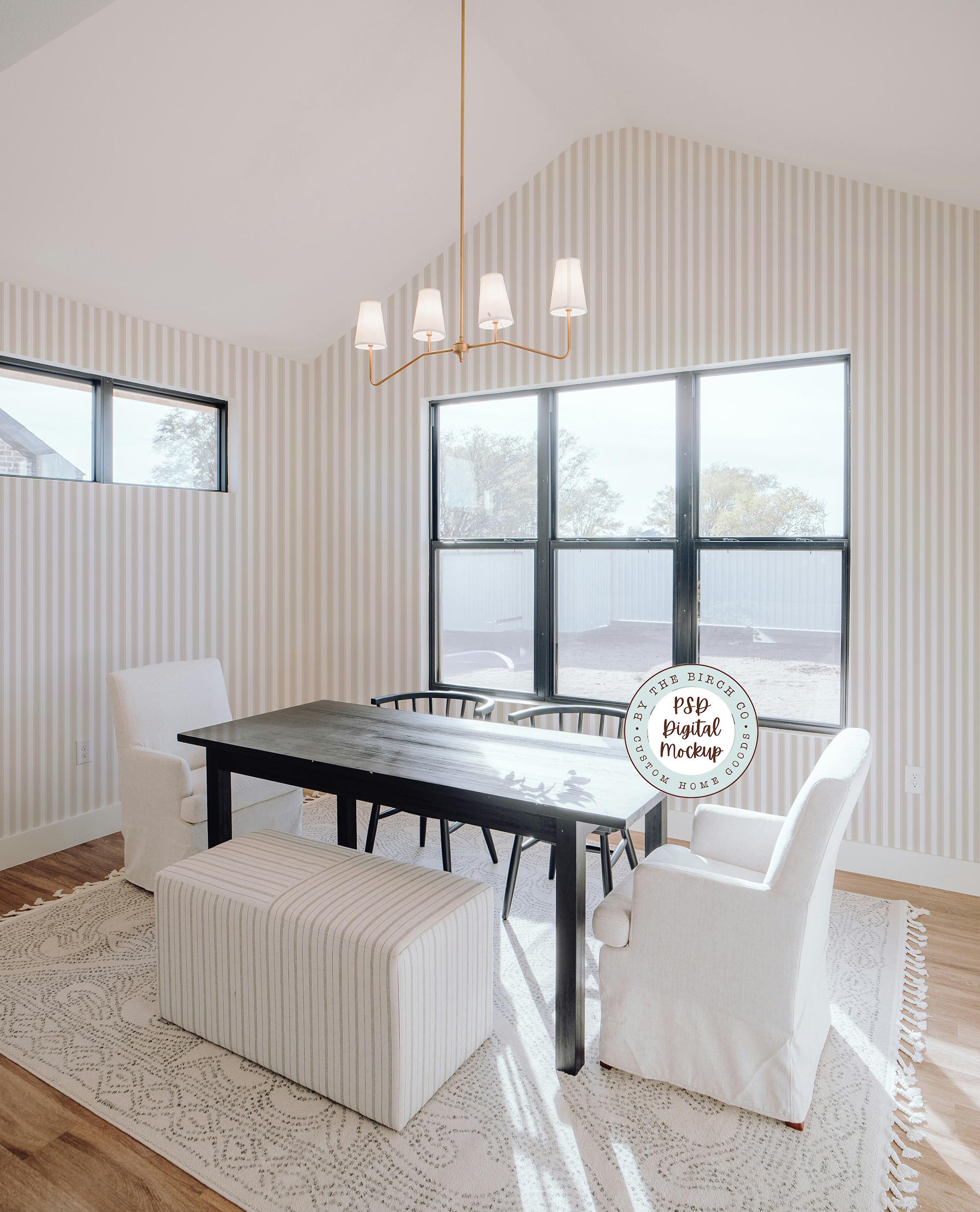 Dining Room Wallpaper Mockup: Realistic Interior PSD Wall Mockup ...