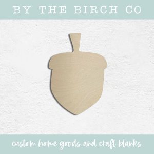 Laser Cut Acorn Craft Blank: Unfinished Wood or MDF DIY Project