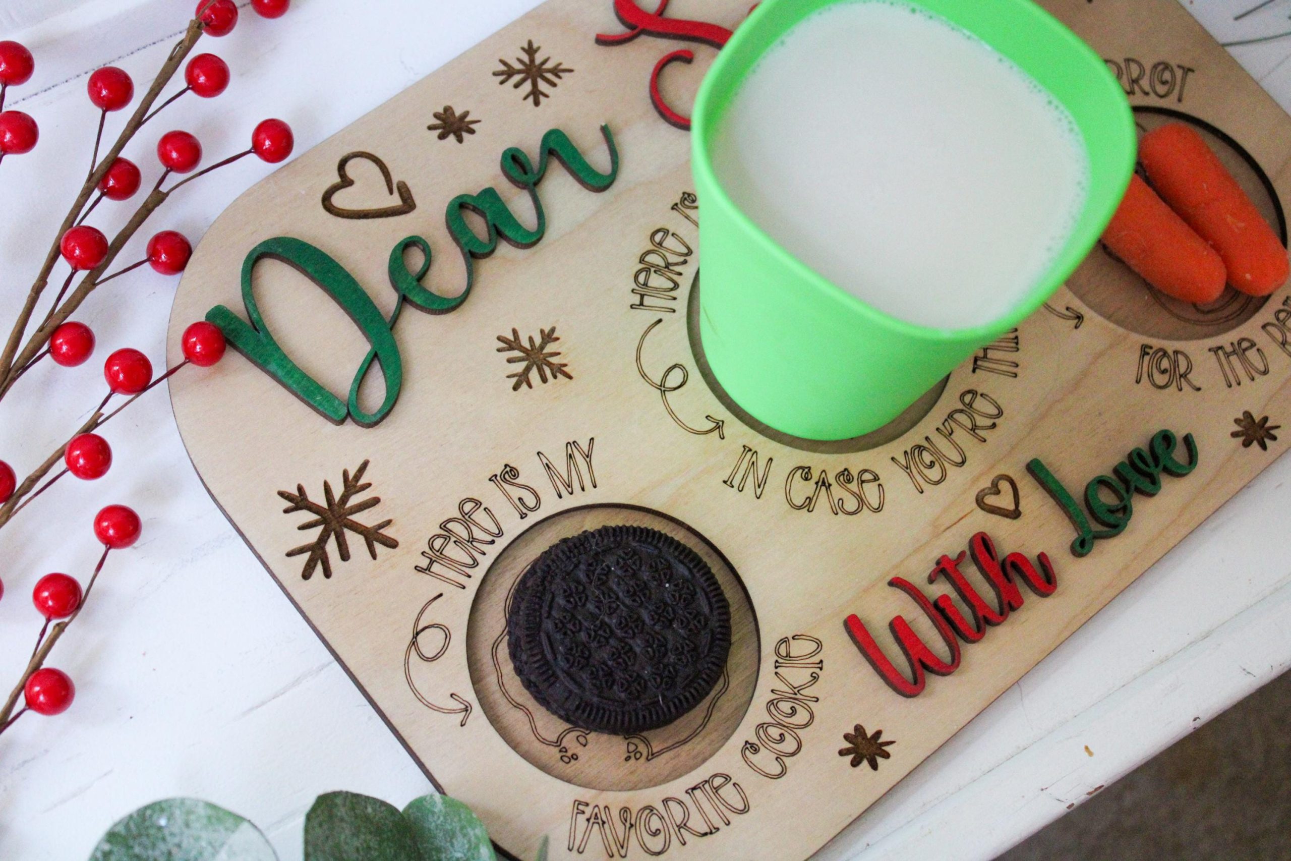 Personalized Santa Cookie Tray, Cookies, Milk Carrots For The Reindeer, Christmas Tradition For Kids, Night Before, Interactive Ready Ship - Image 6