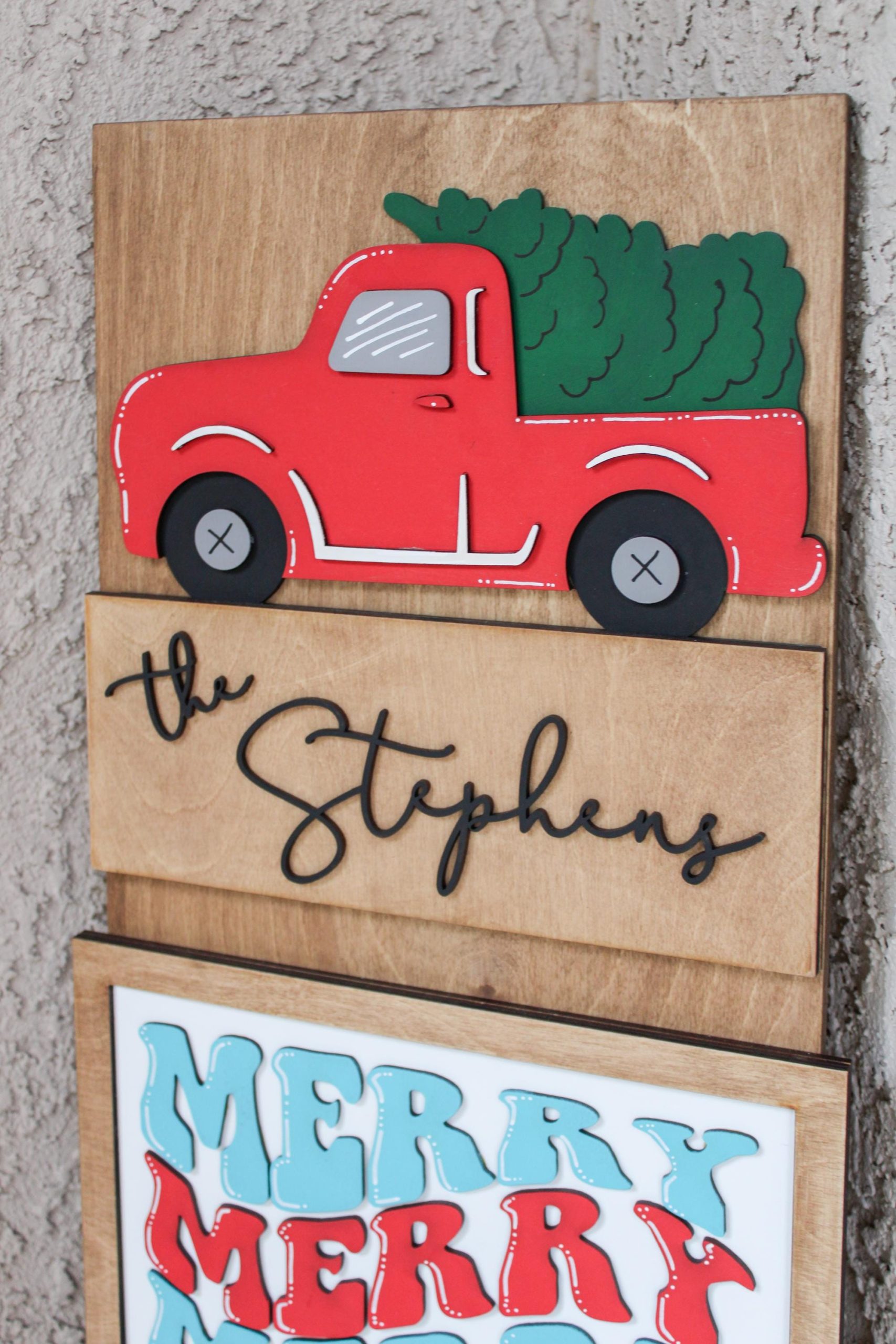 Christmas Porch Leaner: Interchangeable Tree & Truck Sign - Image 4