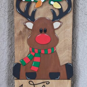 Christmas Reindeer Porch Leaner: Interchangeable Holiday Sign