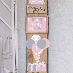 Birthday Girl Porch Leaner Inserts: Interchangeable Wood Sign