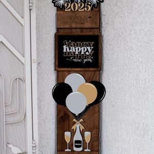 New Years 2025 Porch Leaner Inserts: Interchangeable Front Door Sign