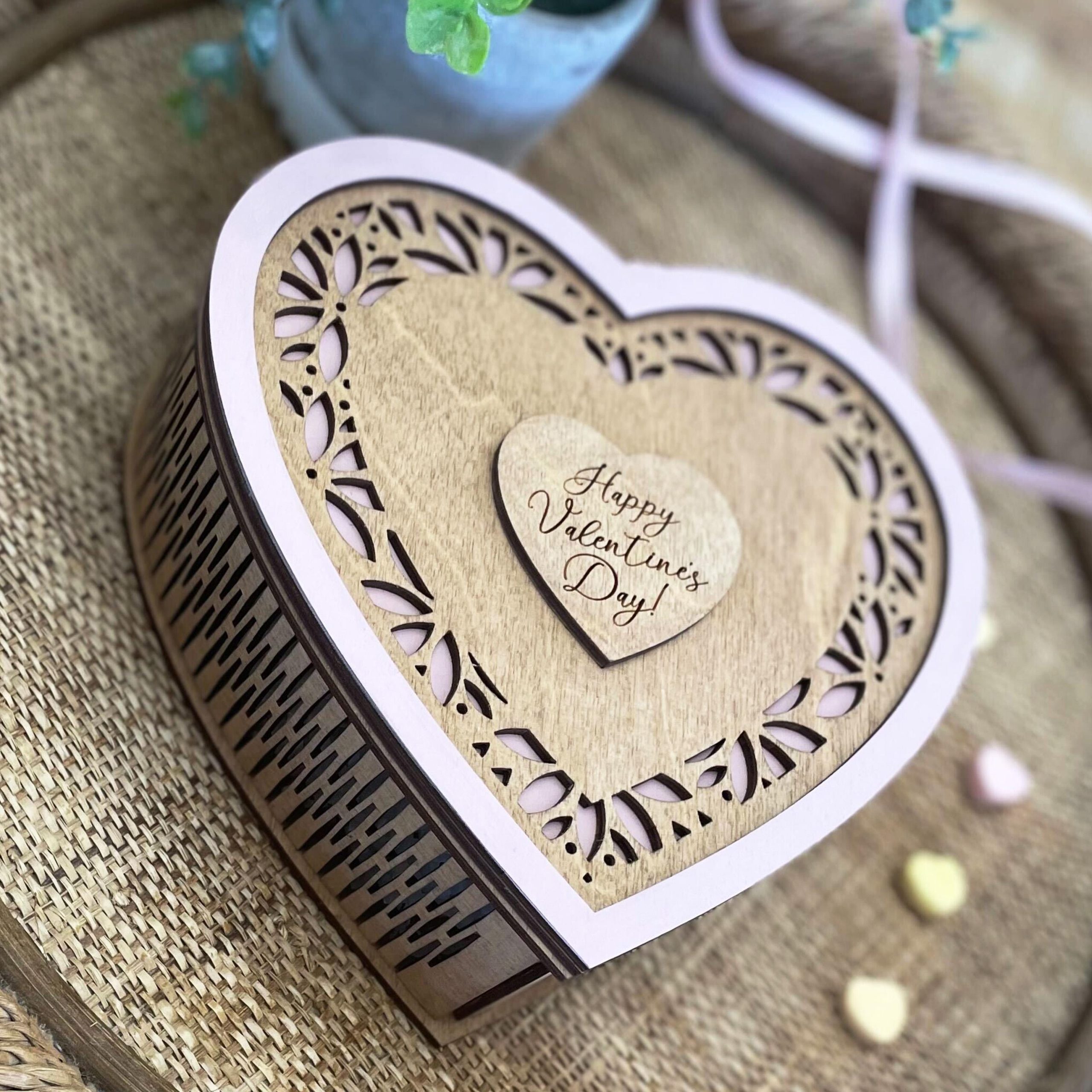 Wooden Gift Card Holders, Wooden Heart Box, Gift For Valentines Day, Gift for Girlfriend Wife Boyfriend Husband - Image 6