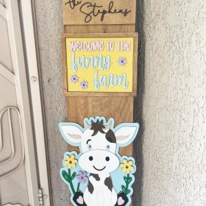 Cow Porch Leaner: Interchangeable Farmhouse Welcome Sign