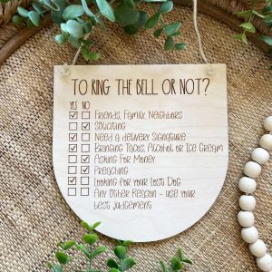 To Ring The Bell Or Not Checklist Soliciting Sign, When Is It Ok To Knock, You Can Customize, Friends Tacos Deliveries Lost Dog, Door Sign