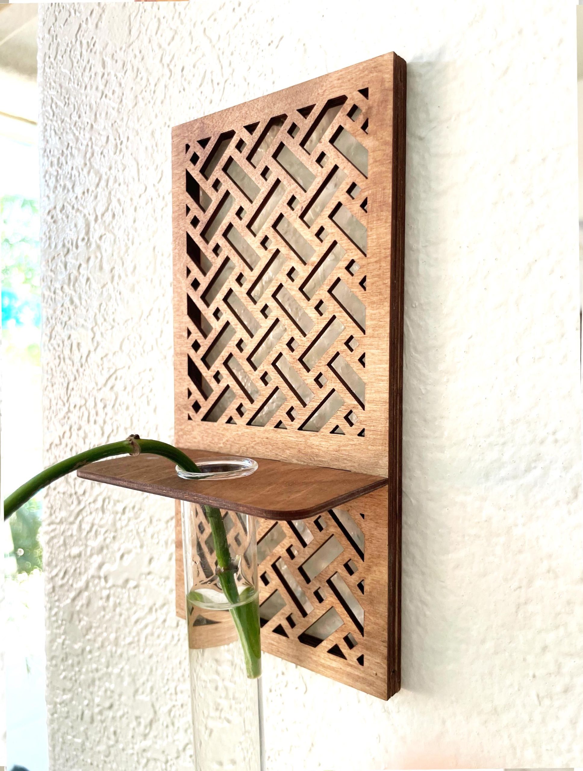 Geometric Wood Wall Plant Propagation Station: Boho Home Decor - Image 5