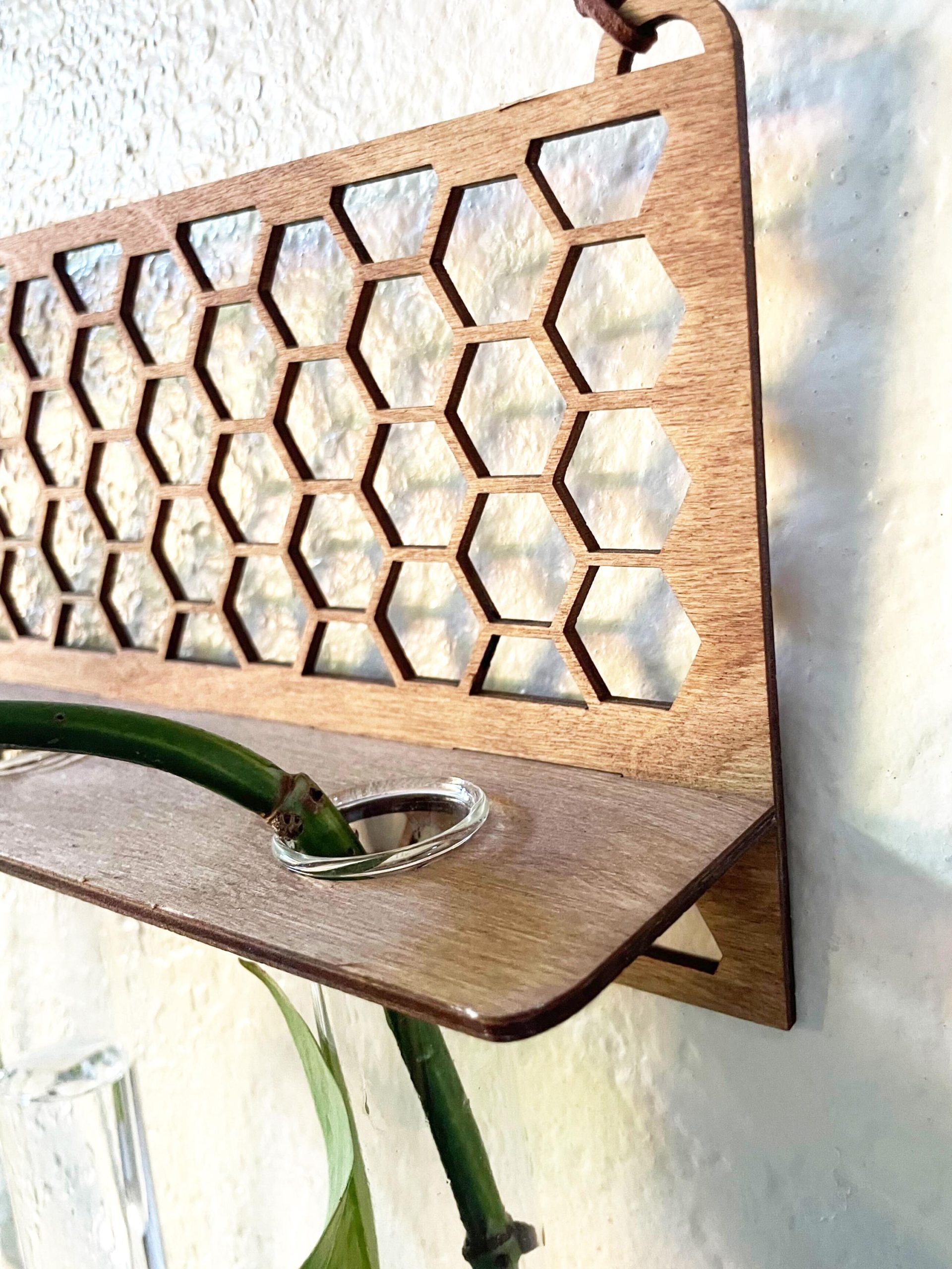 Beehive Propagation Station: Modern Boho Plant Decor with 3 Glass Tubes - Image 3