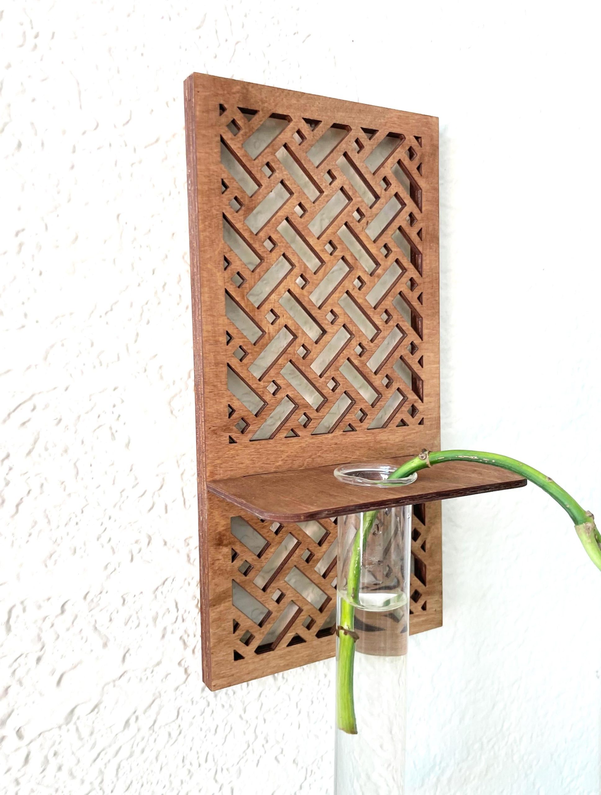 Geometric Wood Wall Plant Propagation Station: Boho Home Decor