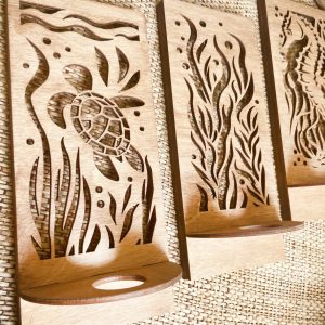 Sea Turtle Plant Propagator: Beachy Ocean Decor, Baltic Birch